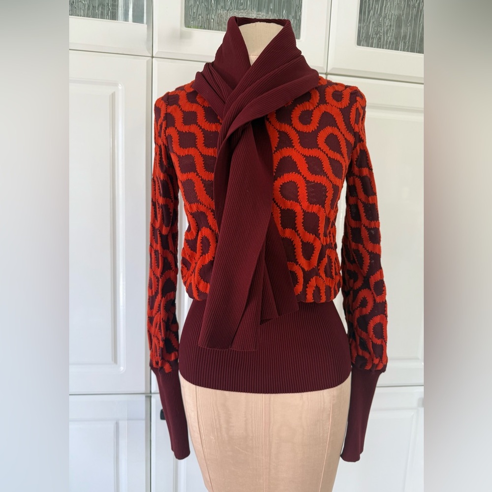 💎RARE VTG 90s Vivienne Westwood x Wolford Squiggles Stretch Top - S - Picture 6 of 16